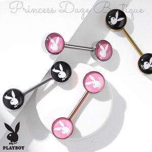 Playboy Bunny Barbell Nipple Rings pop
